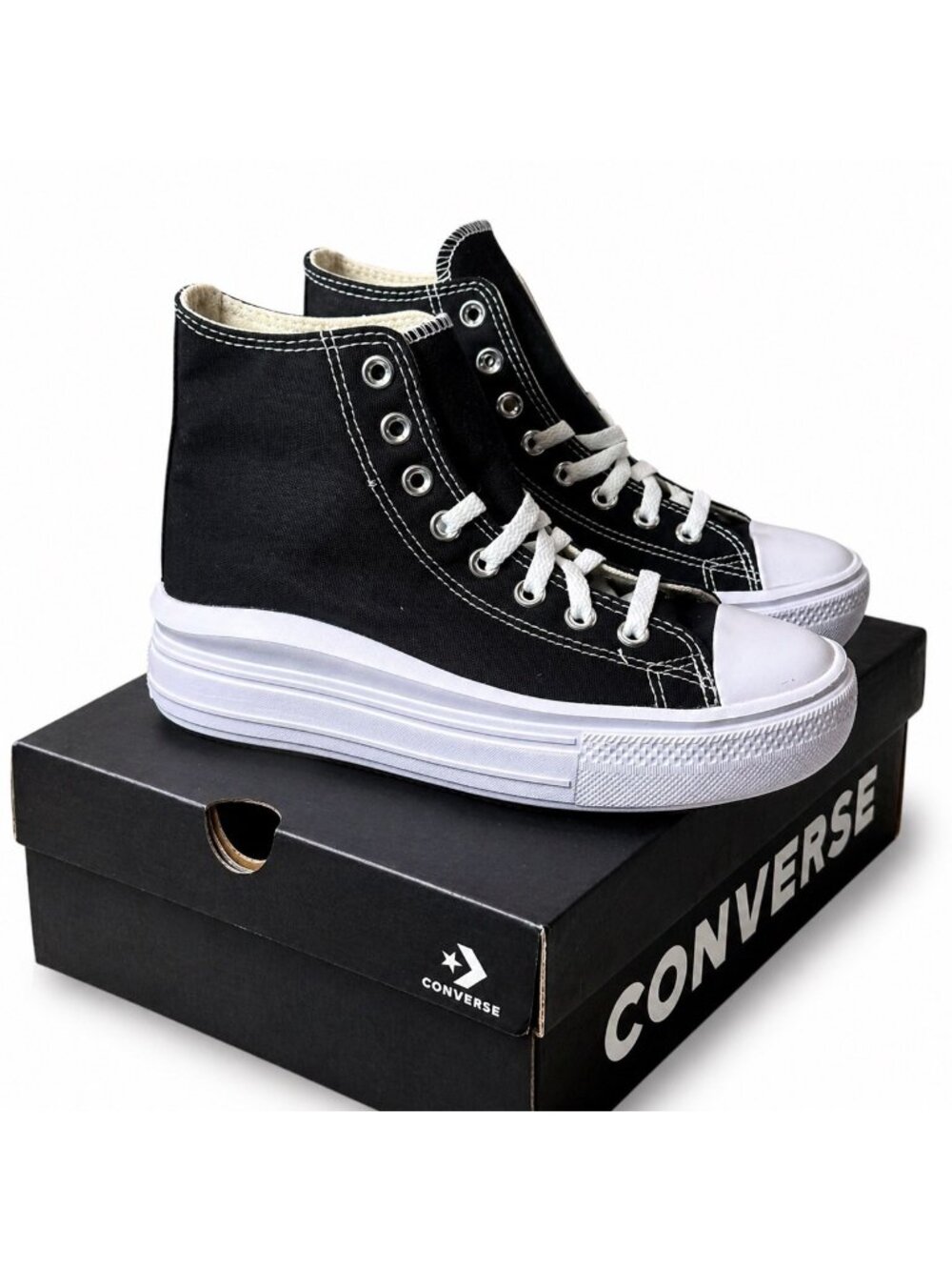 Converse Chuck Taylor CTAS Move Hi Platform 568497C Black/White Women’s 8 EU39 - Picture 3 of 11